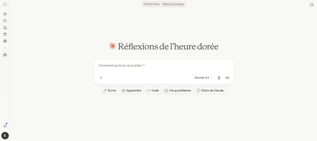 L'interface de Claude AI, le meilleur chatbot pour concevoir des logiciels professionnels