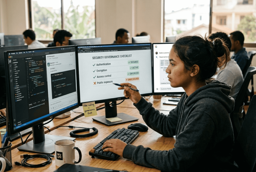 Ingénieur concentré sur un double écran avec ChatGPT Pro, montrant comment utiliser l'IA pour automatiser des tâches techniques.