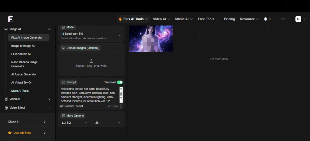 Test de Flux AI : générateur d'image sans censure gratuit