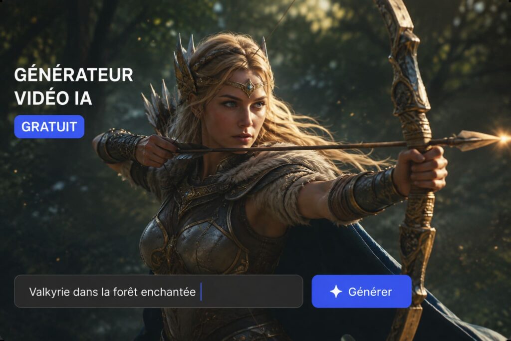 Illustration : interface typique d'un générateur de vidéo IA gratuit