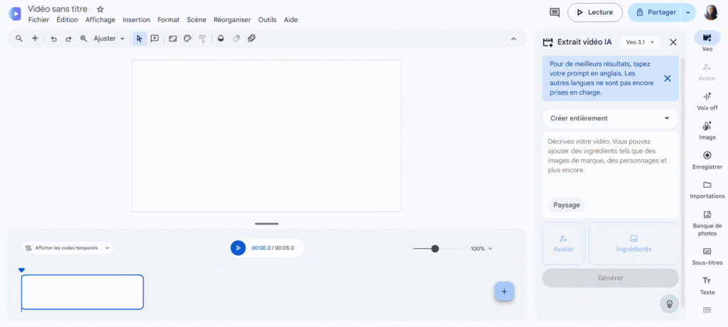 Google Veo 3.1 (via Flow) : le générateur de vidéo IA gratuit idéal pour la qualité réaliste