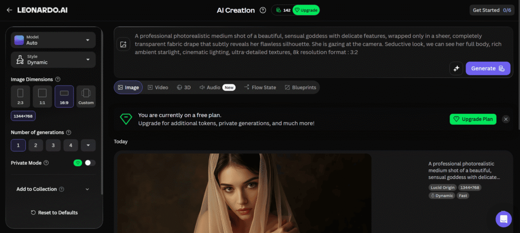 Test de Leonardo.AI comme générateur d'image IA sans censure gratuit