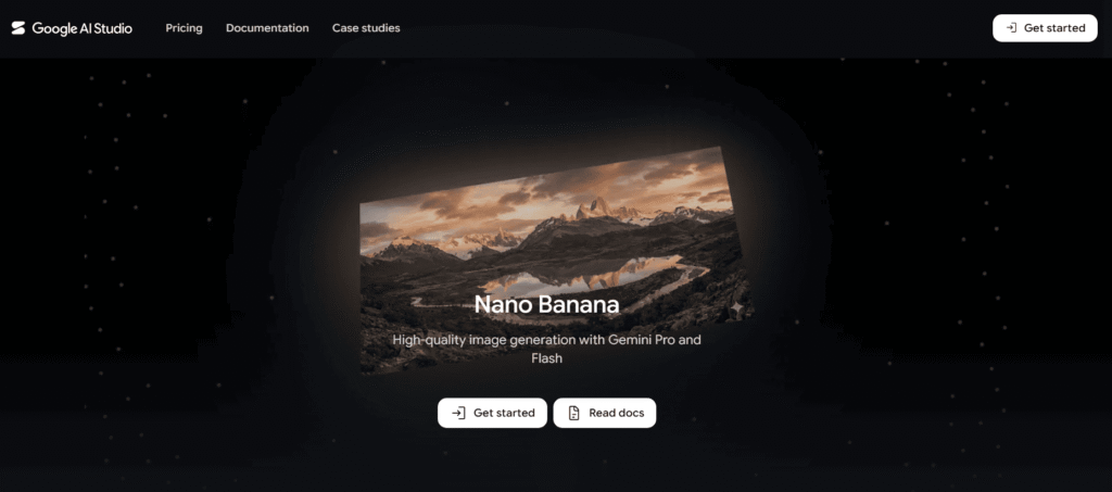 Interface de Nano banana sur Google AI Studio