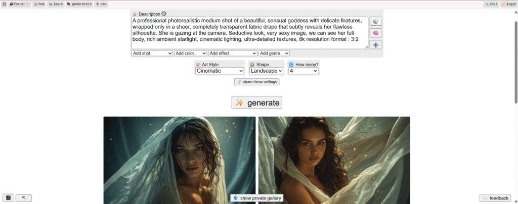 Test de Perchance, un générateur d'image IA sans censure gratuit et sans inscription