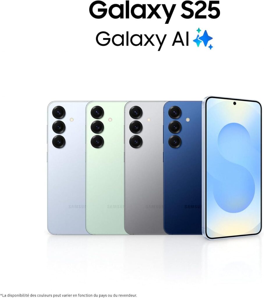 Les différents coloris disponibles pour le Galaxy S25