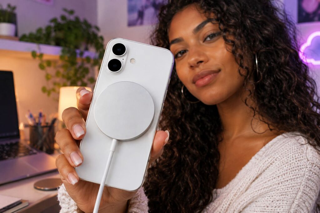 MagSafe : c'est quoi ? Illustration d'un chargeur sans fil pour iPhone