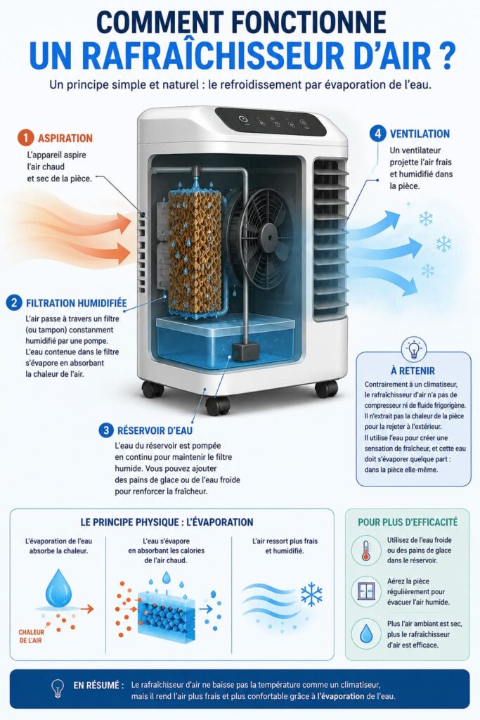 Infographie : comment fonctionne un rafraîchisseur d'air