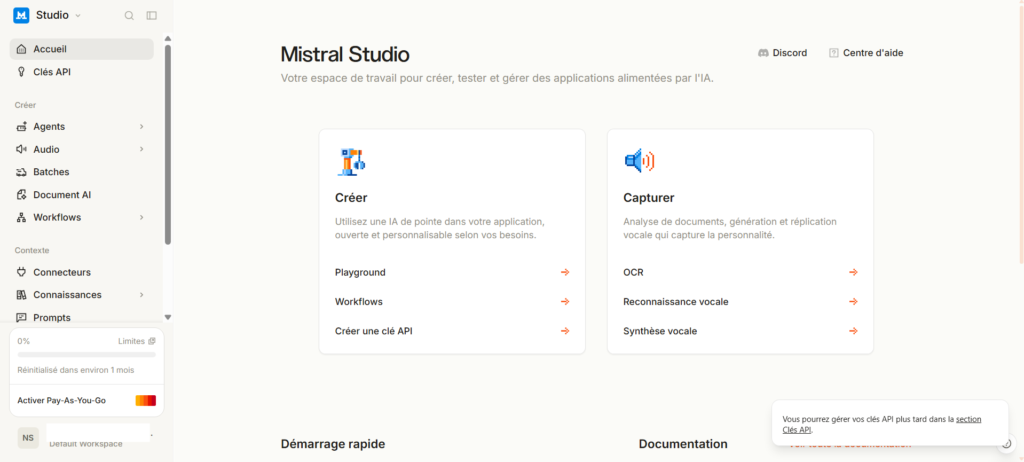 Test de Mistral IA : l'interface Studio