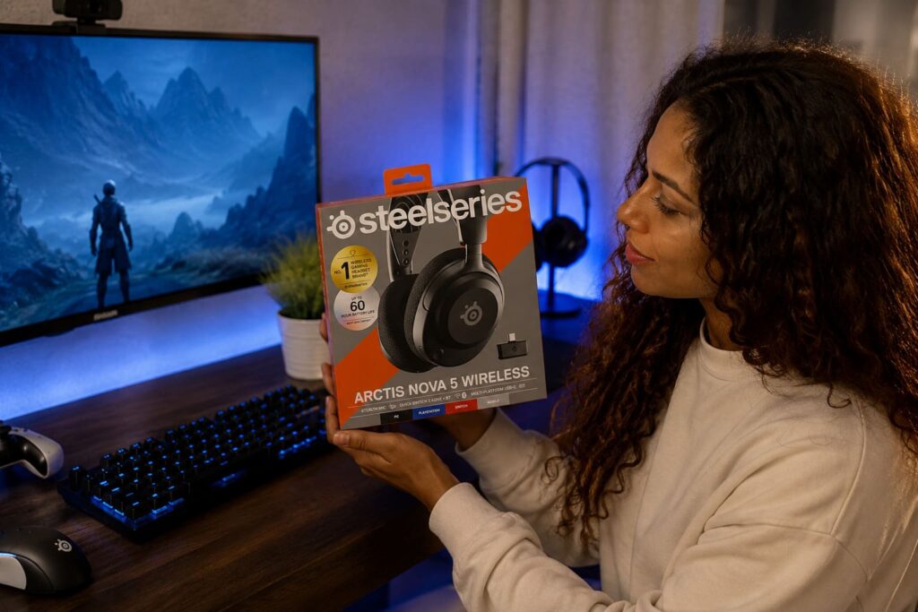 Déballage Arctis Nova 5 casque PS5 sans fil