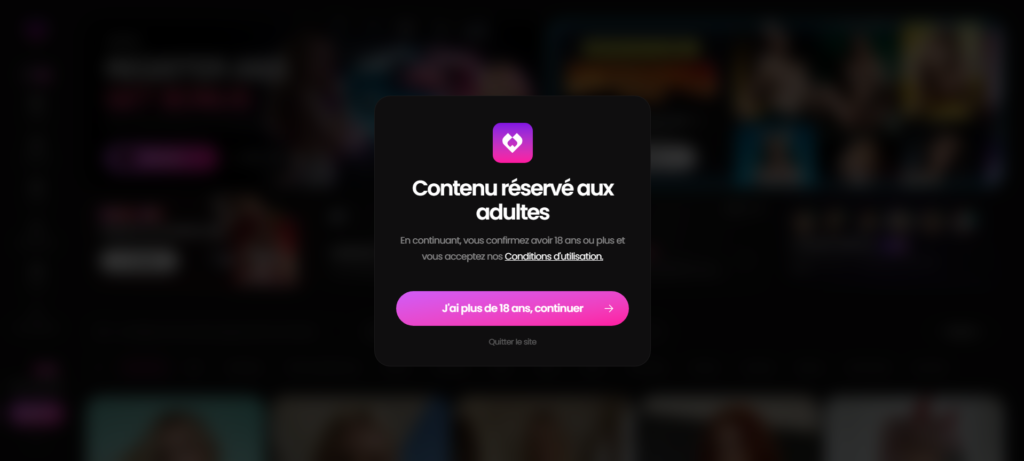 Avertissement de contenu pour adultes sur Golove AI