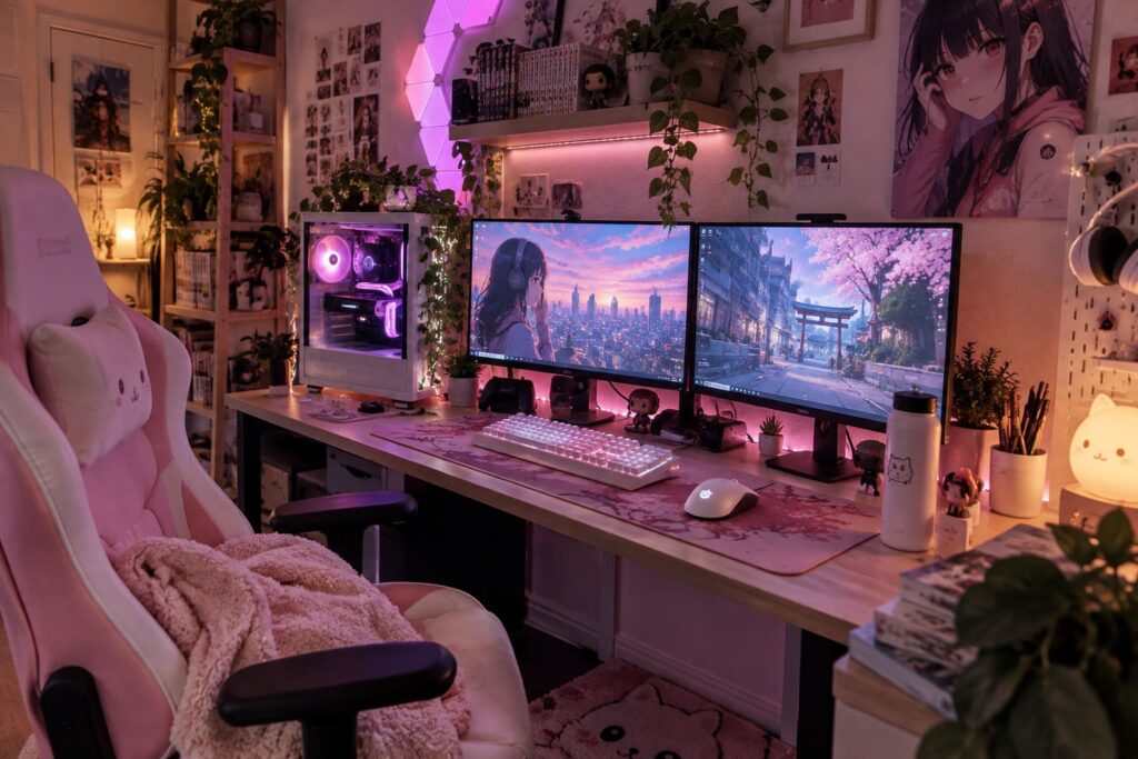 Le setup gaming idéal d'une fan d'anime et de manga