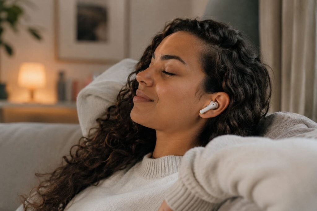 Illustration d'utilisation des écouteurs True Wireless Jaym TWS