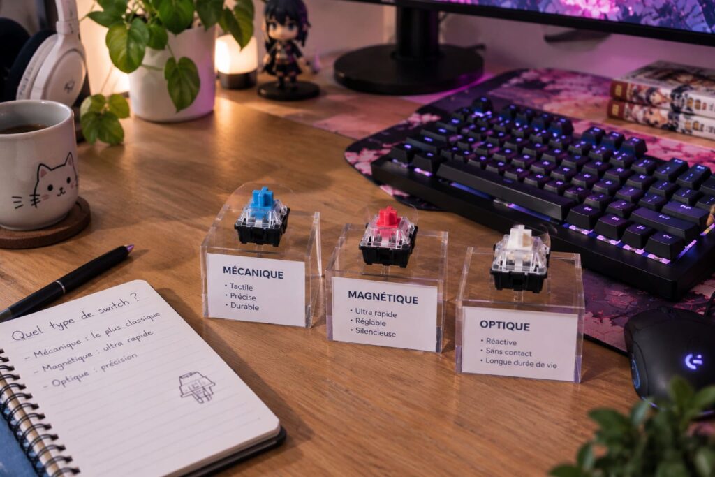 Illustration pour choisir quel type de switch sur un clavier gaming choisir